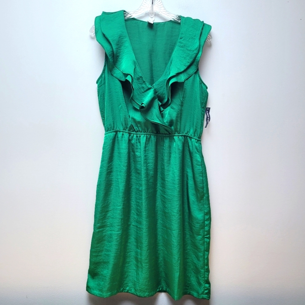 OLD NAVY | Emerald Green Satin Dress, Sz. M